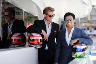 F1 drivers model Apsley in Monaco