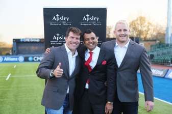 Arshad Mahmood with Saracens Team