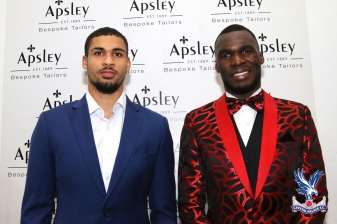 Christian Benteke  with this stunning suit - team-mate Ruben Loftus