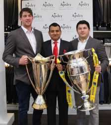 Saracens Players  With Arshad Mahmood  At Apsley Tailors Showroom 2017