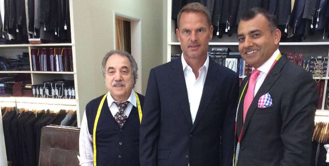 Manager of Crystal Palace, Frank De Boer with Master Tailor Arshad